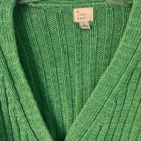 A New Day Women's Green Sweater cardigan March spring St Patrick - Picture 5 of 5